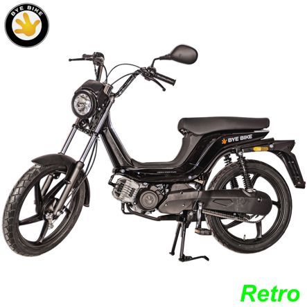 Bye Bike one retro schwarz glanz langer Sitzbank 30 km/h