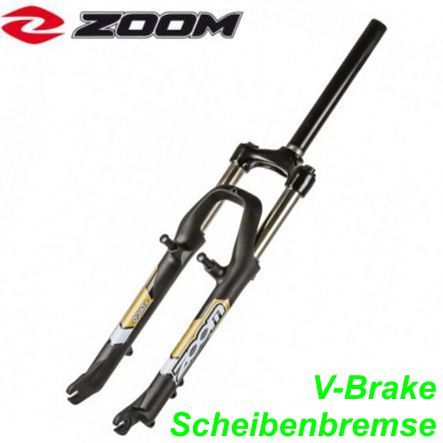 Federgabel Gewinde 26 1Zoll x 210/85 mm ZOOM 565 Disc V-Brake mattschwarz