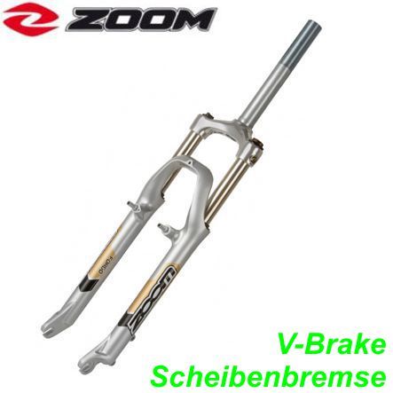 Federgabel Gewinde 26 1 1/8Zoll x 210/85 mm ZOOM 565 mattsilber