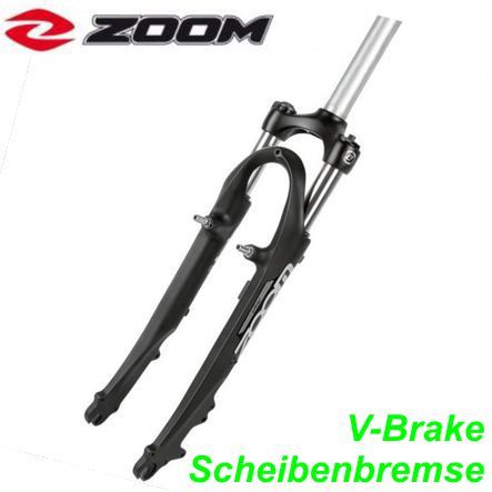 Federgabel Ahead 28 1 1/8 x 280 mm ZOOM Swift schwarz V-Brake Disc Lock in/out