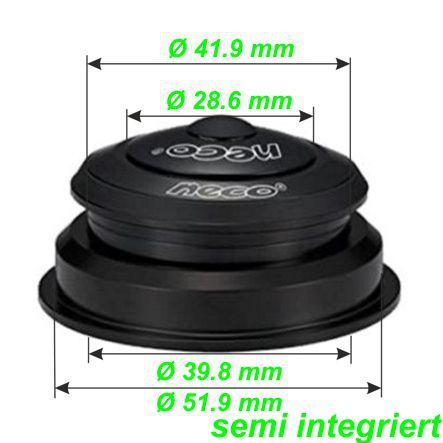 Steuersatz Ahead Necco 1 1/8 alu schwarz  integriert 1 1/8-1.5 (28.6/39.8)