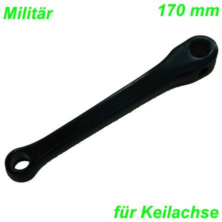 Militär Kurbel links schwarz 170 mm