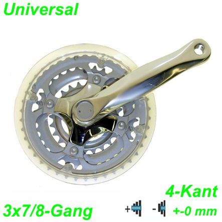 Kettenrad Garnitur 170mm 24 / 34 / 42 Zähne 1/2 x 3/32 0 mm alu HS Alivio