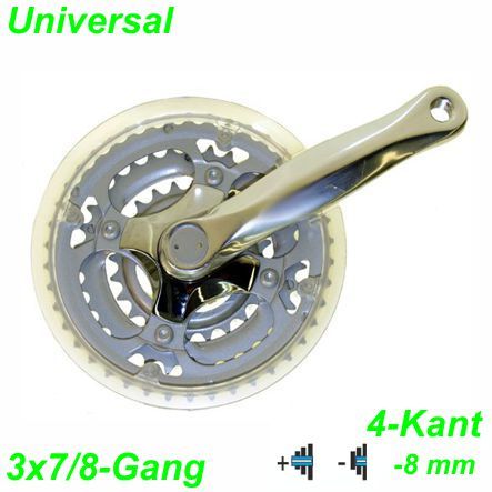 Kettenrad Garnitur 170mm 24 / 34 / 42 Z. alu 1/2 x 3/32 -8 mm HS Sugino