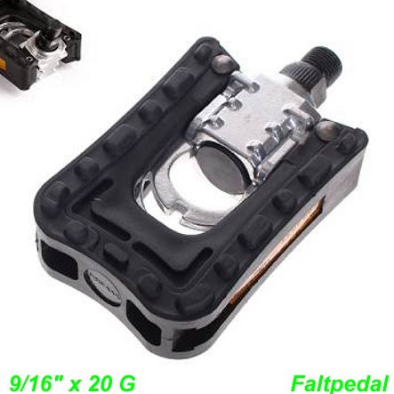 Falt-Pedalen Alu/Kunststoff CrMO-Achse m/Reflektor beidseitig verwendbar