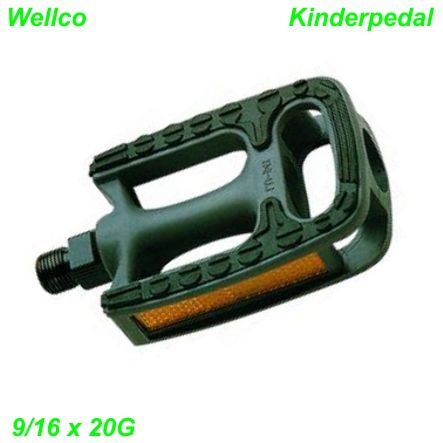 Wellgo Pedalen Kinder Wellgo LU-941 Plastik 9/16 x 20G per Paar m/Reflektor