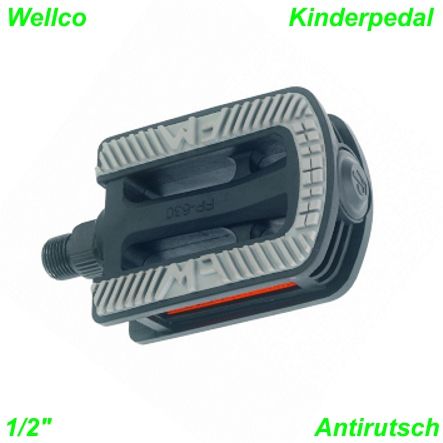 Wellgo Pedalen Kinder LU-873 1/2 grau schwarz per Paar