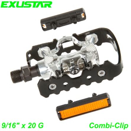 Exustar Pedalen Combi-Clip 9/16 x 20G E-PM818 VP schwarz