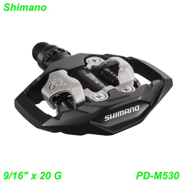 Shimano Pedalen Clipless PD-M530 SPD 9/16 x 20G mit cleat (SM-SH51) schwarz