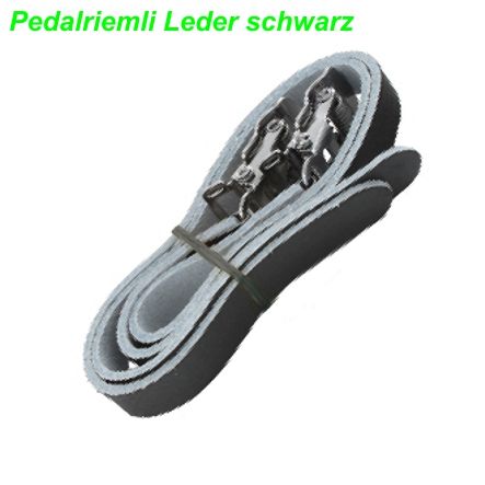 Pedalriemli Leder schwarz per Paar