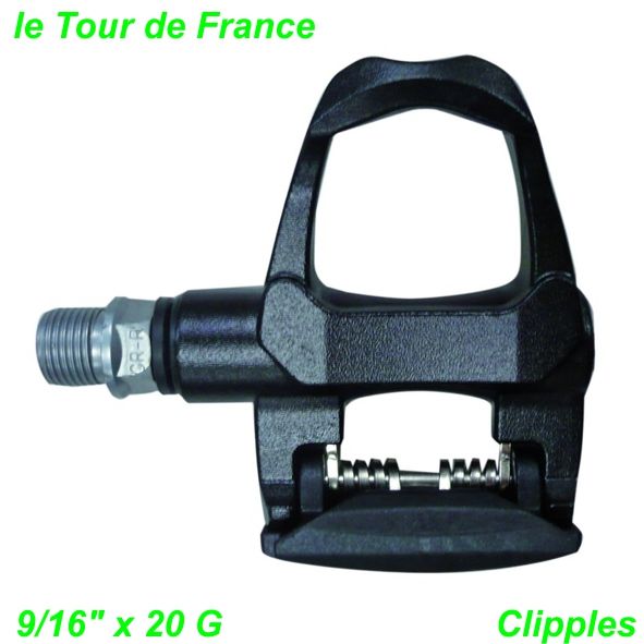 Pedalen Clipples kugelgelagert CrMo-Achse E-PR103P schwarz Schuhplatten-Set