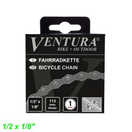 Ventura Kette 1/2 x 1/8  112 Gl. schwarz Box