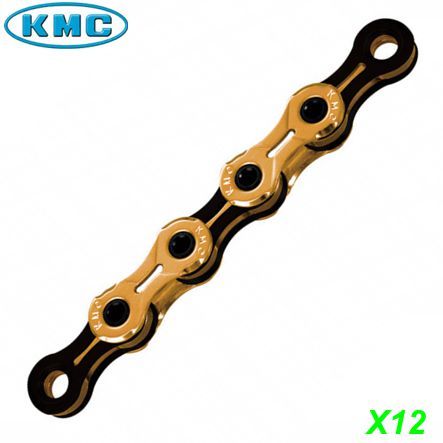 KMC Kette X12 gold/black 12-G. 126 Gl. 1/2 x 11/128 X-Form