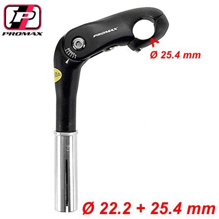 Lenkervorbau PROMAX Ø 22.2/25.4mm Winkel 0-50° 180 x 85 mm schwarz