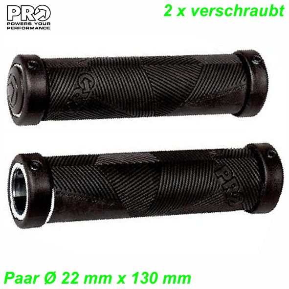 Pro Lenkergriffe Ø 22 x 130 mm schwarz dopp. verschraubt
