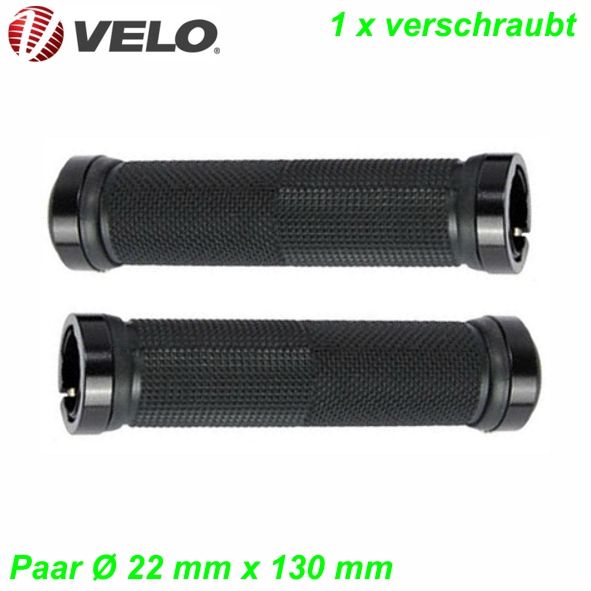 Lenkergriffe  Ø 22 x 130 mm schwarz dopp.  verschraubt