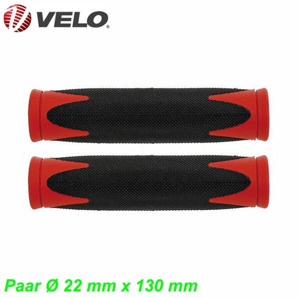 Velo Lenkergriffe D2 130 mm schwarz rot