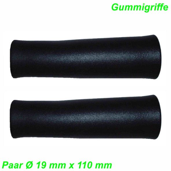 Lenkergriffe Gummi normal Ø 19 x 110 mm schwarz Kindervelo per Paar