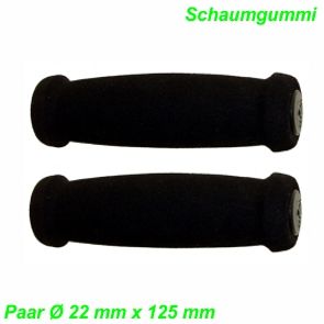 Lenkergriffe Schaumstoff schwarz per Paar Ø 22 x 125 mm