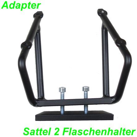 Adapter Sattel für 2 Flaschenhalter aluminium schwarz