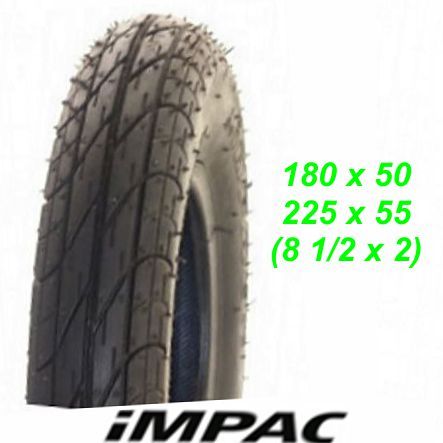 Impac Pneu Reifen 8-1/2x2 212x50/220 120x50 225x55 54-110 schwarz