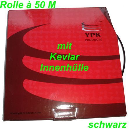 YPK Brems Kabelhülle Box Ø 5 mm Teflon  Kevlar Innenhülle schwarz 50 m