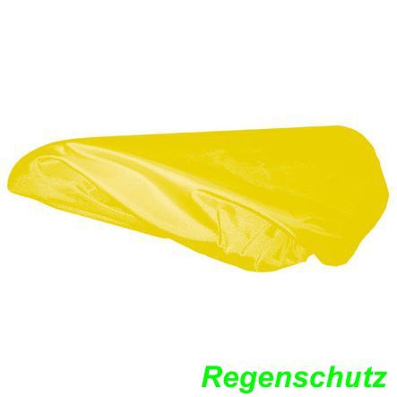 Regenüberzug für Sattel Nylon gelb Universalgrösse mit Gummizug