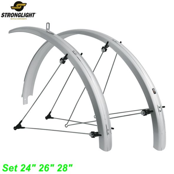 Stronglight Schutzblechset chromoplast 24 54mm silber o. Rücklicht