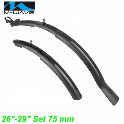 M-Wave Schutzblechset 26-29 75 mm mit Spritzschutz schwarz V-Brake