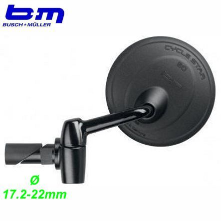 BM E-Bike Lenkerrückspiegel Ø 80mm links klappbar Innen Ø 17.2-22mm