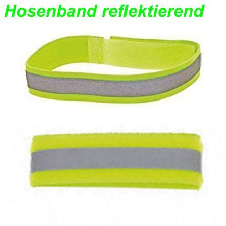 Hosenband mit Klett reflektierend leuchtgelb