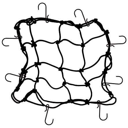 Fahrrad-Gepäcknetz für Körbe inkl. 8 Haken universal schwarz