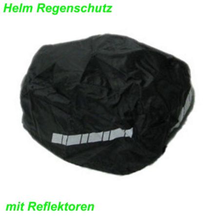 Helmregenschutz schwarz mit Reflexstreifen