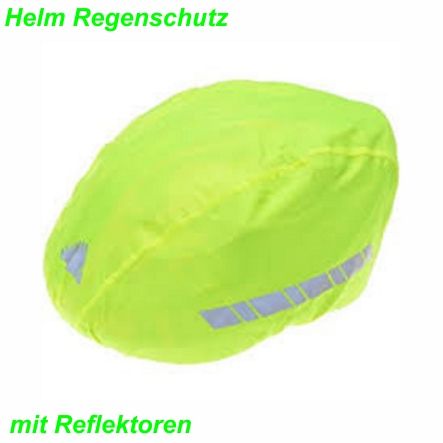 Helmregenschutz neongelb mit Reflexstreifen 14 gr.