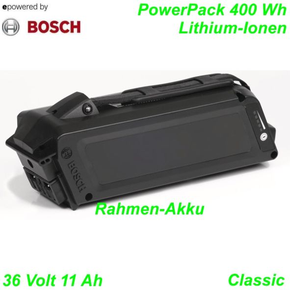 Bosch Rahmenakku PowerPack 400Wh 36V 11Ah schwarz Li-Ionen