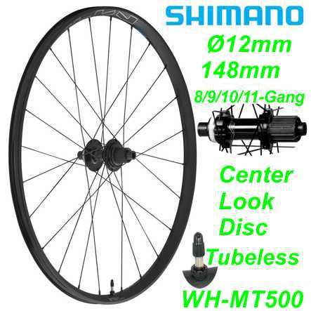 Hinterrad MT500 schwarz 27.5 Ø12/148mm 8-11G Steckachse Center-Lock 24-L Felge/Speichen/Nabe