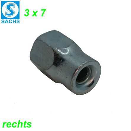 Achsmutter Sachs 3 x 7 rechts Restbestand