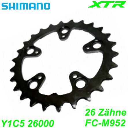 Shimano Kettenblatt FC-M952-5 26 Zähne Restbestand Y1C5 26000