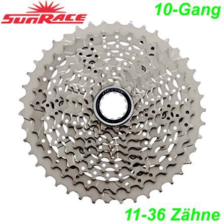 Kassette Sunrace 10-G 11-36Zähne silber CS Shimano kompatibel