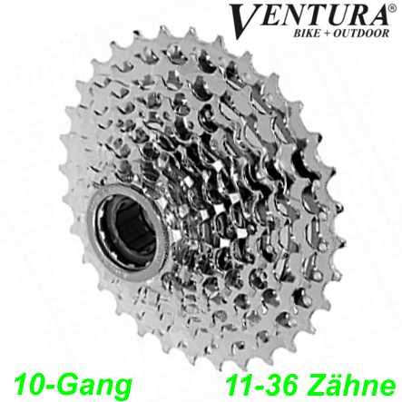 Kassette Ventura 10-G 11-36 Zähne silber CS Shimano kompatibel