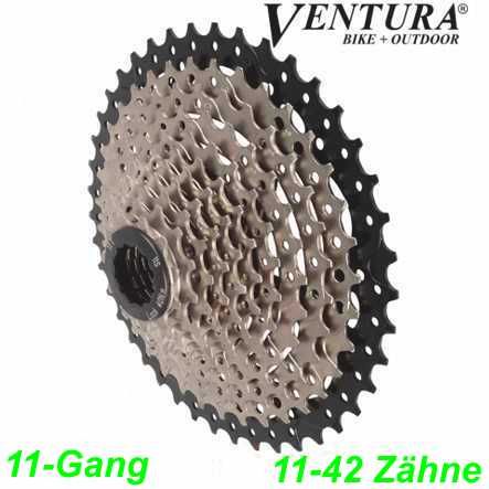 Kassette Ventura 11-G 11-42 Zähne silber CS Shimano kompatibel