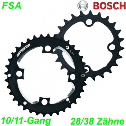 FSA Kettenblatt-Set 28/38 Zähne 10/11-f. Bosch E-Bike inkl. Schrauben