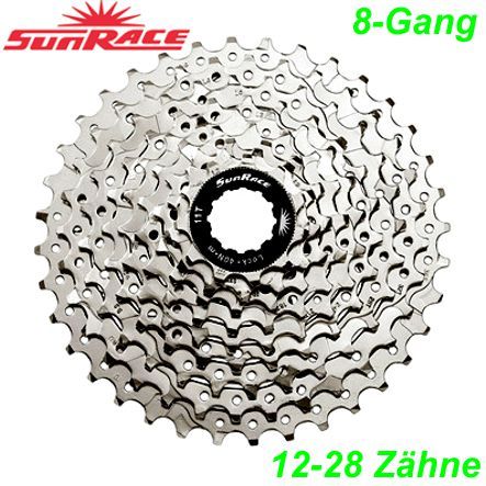 Kassette Sunrace 8-G 11-32 Zähne silber CS Shimano kompatibel
