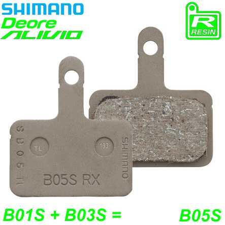 Shimano Bremsbeläge B05S Kunstharz mit Feder und Clip 25 Paar