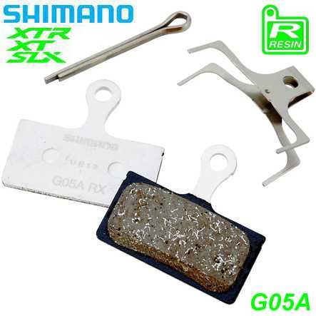 Shimano Bremsbeläge G05A Alu mit Feder und Clip Paar Blister SLX/Alfine