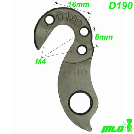 Ausfallende Schaltauge CNC Pilo D190 Wheeler Evo 1.0