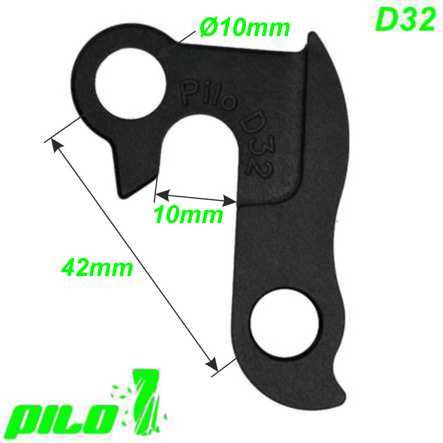 Ausfallende Schaltauge CNC Pilo D32 Achse 10mm Norco