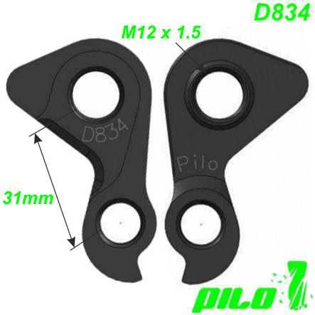 Ausfallende Schaltauge CNC Pilo D834 Bulls M12x1.5 Lochdist. 31mm schwarz