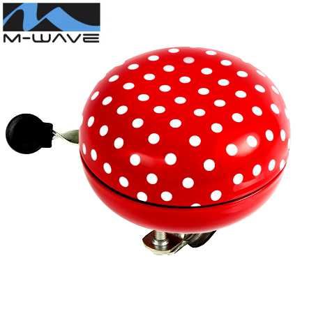 Glocke Ding-Dong Ø 80mm rot / weisse Punkte Ø 22.2mm