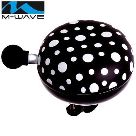 Glocke Ding-Dong Ø 80mm schwarz / weisse Punkte Ø 22.2mm